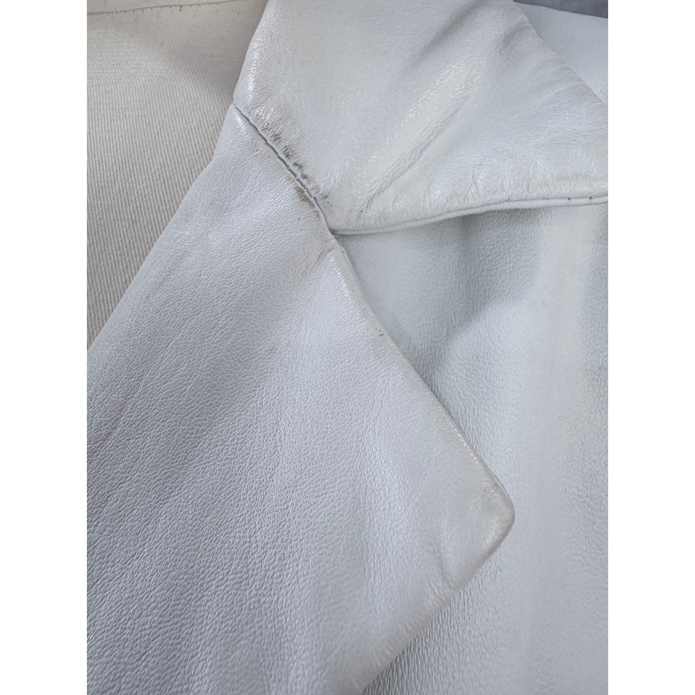 Terry Lewis Classic Luxuries White Genuine Leather Long Coat Size 1X - Picture 5 of 13